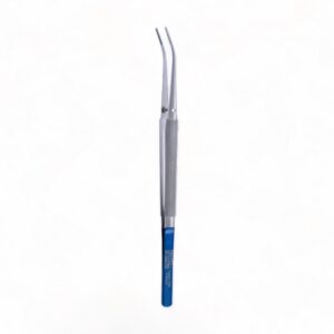 Micro pincet 1×2 tand gebogen 0,8 mm – 18 cm