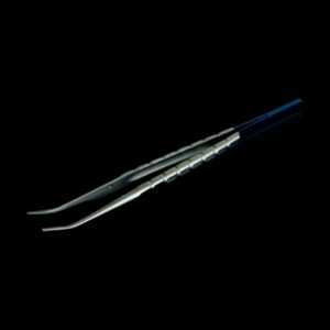 Anatomisch micro pincet 1×2 tand gebogen 0,8 mm – 18 cm